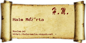 Halm Márta névjegykártya