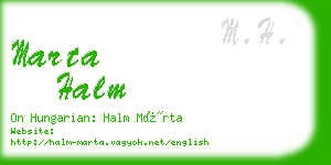 marta halm business card